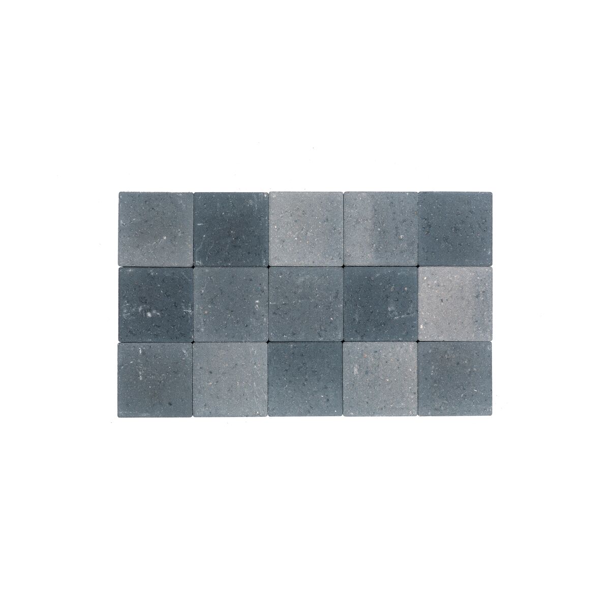 Ongetrommeld zonder vell. 15 x 15 x 6 - Grijs-zwart