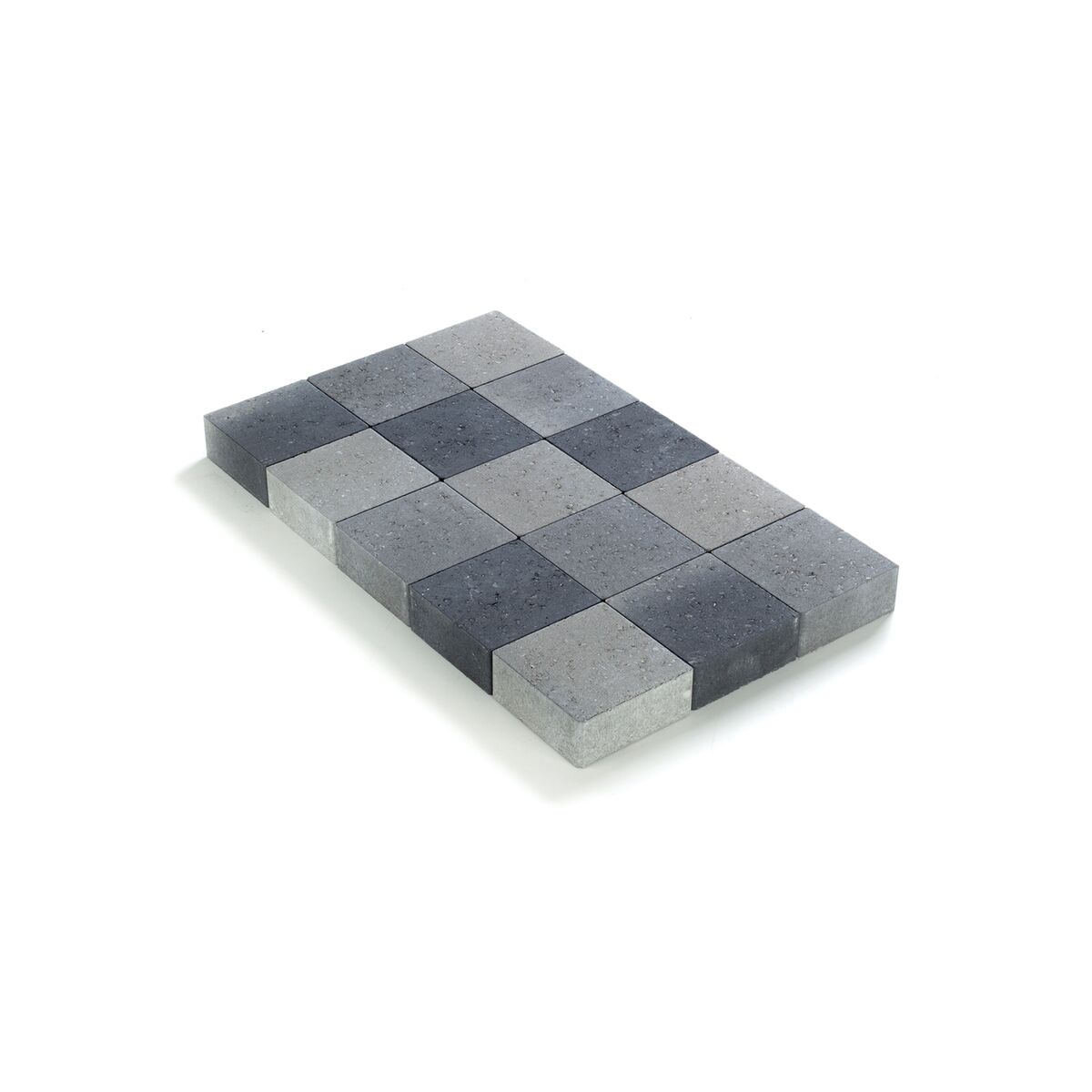 Ongetrommeld zonder vell. 15 x 15 x 6 - Grijs-zwart