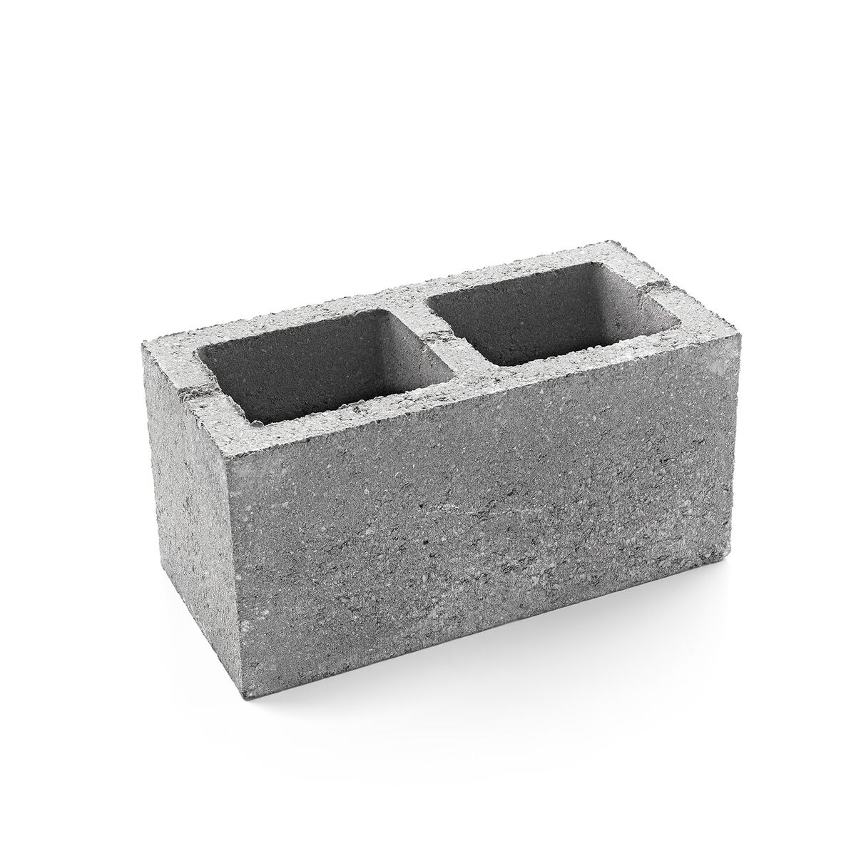 Zichtbetonblok Grijs 39 x 19 x 19 cm hol - BENOR