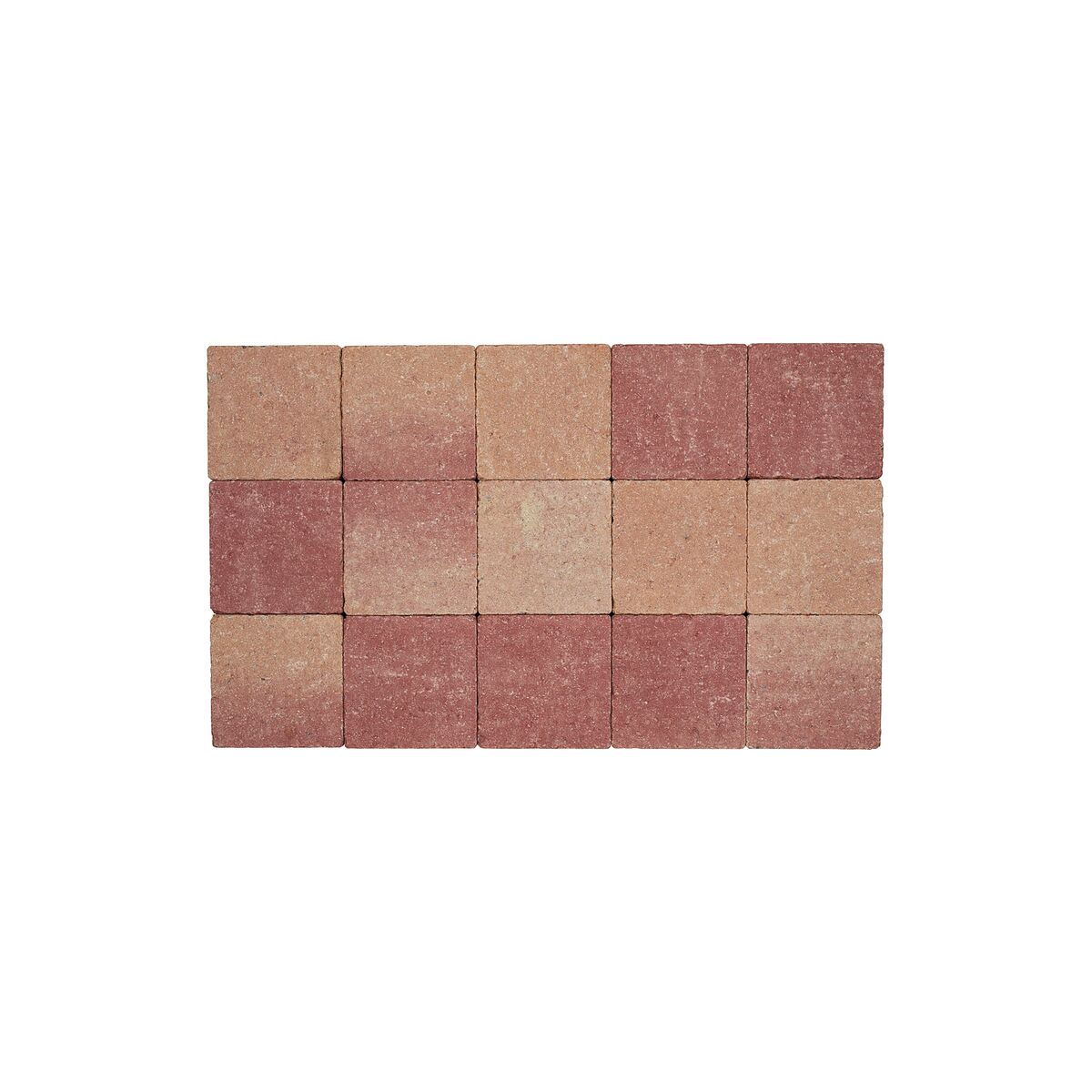 In-line getrommeld 15 x 15 x 6 - Rose-rood